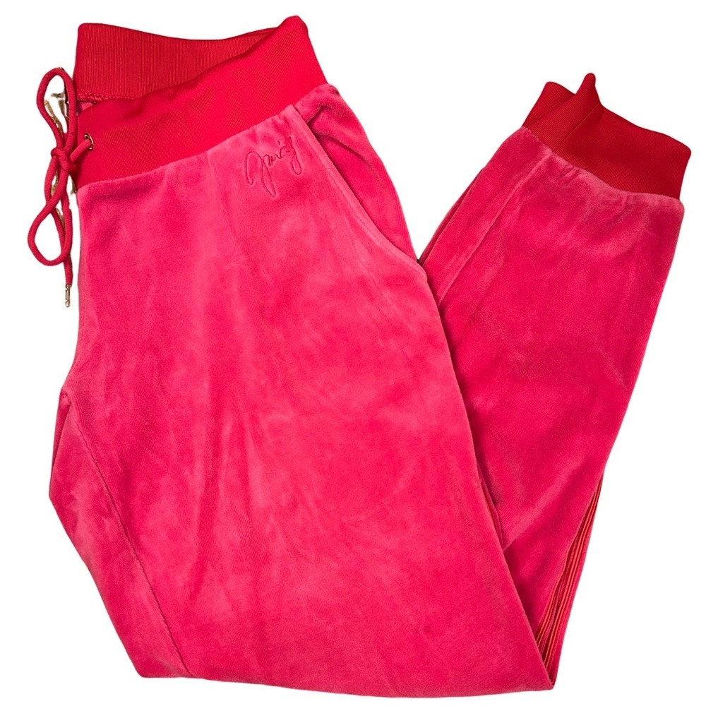 Juicy Couture hot pink track joggers with pockets